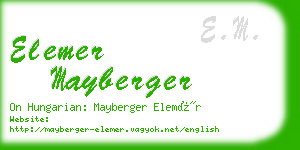 elemer mayberger business card